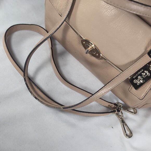 Coach Madison Madeline 25166 Purse Camel Pink Beige Gold E/W Turnlock Satchel - Picture 16 of 16